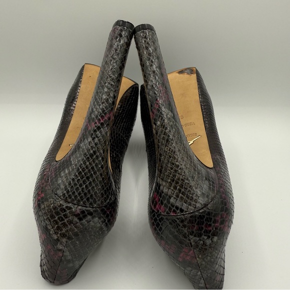 Brian Atwood Savita Snake Print Hidden Platform Pumps Heels Size 9.5 Us - Picture 5 of 16